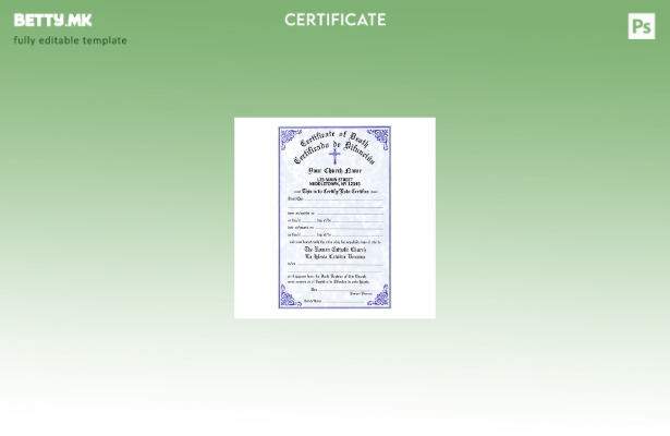 модерен стил Уверение за смрт од црковен шаблон